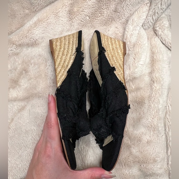 Sole Society Fabric Knot Slip On Espadrille Wedges in Black Size 7 - Picture 6 of 8